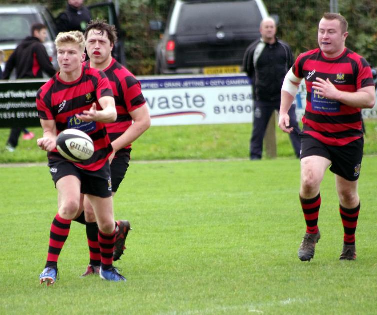 Tenby match winner Harry Rossiter spins the ball wide