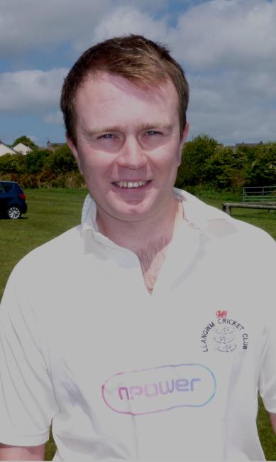Huw Brock - splendid bowling for Llangwm 2nds