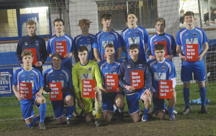 Haverfordwest County U19s showing Racism The Red Card
