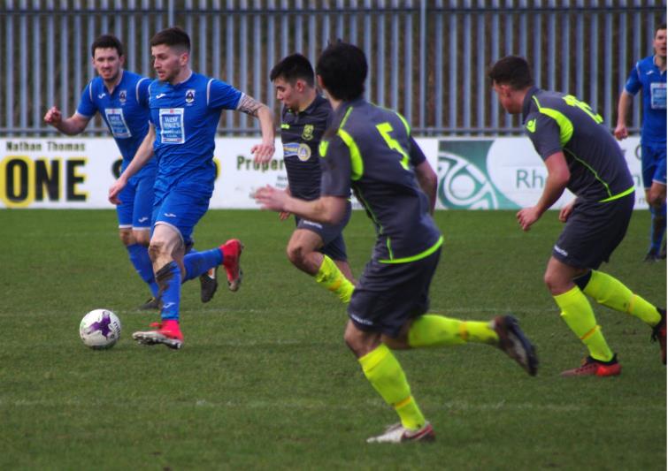 Declan Carroll leads an attack for Haverfordwest County