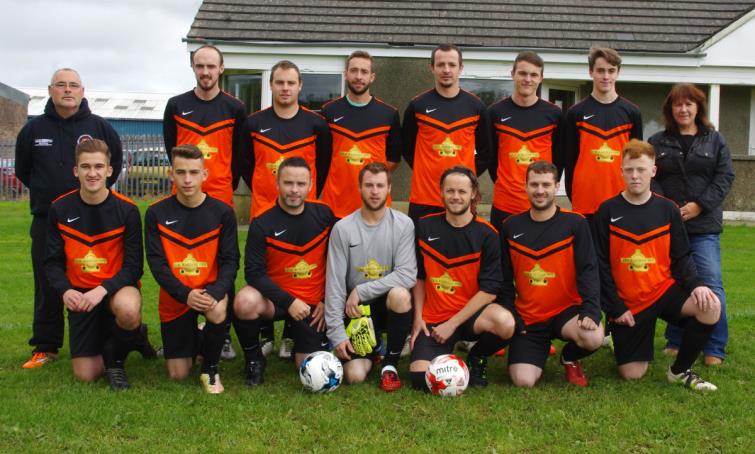 Johnston pose in a new kit provided by The Railway Inn