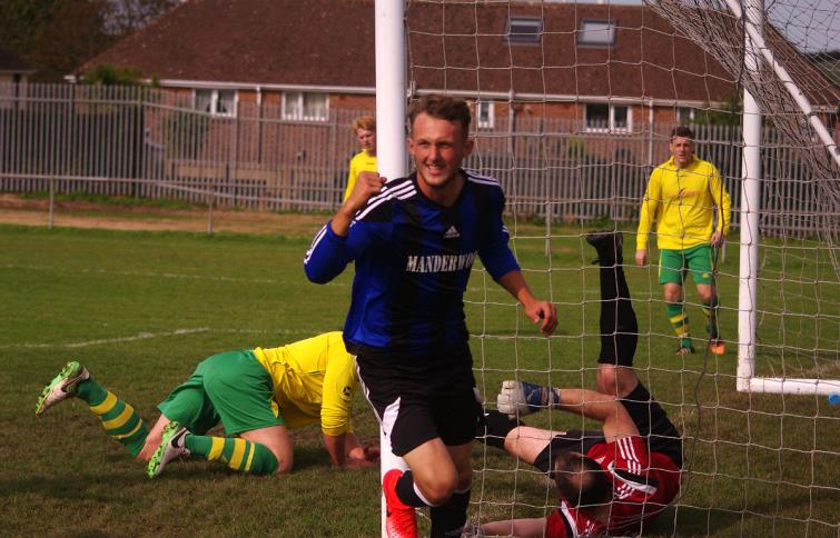 Ben Steele celebrates scoring for Hakin