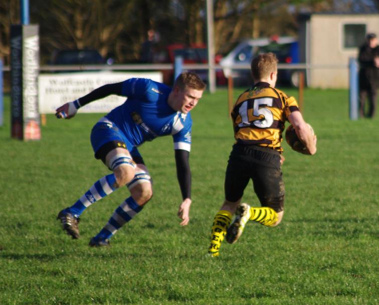 Kieran Walkden attacks for Llangwm