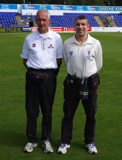 Welsh Cup Final umpires Rob Miles and Simon Green