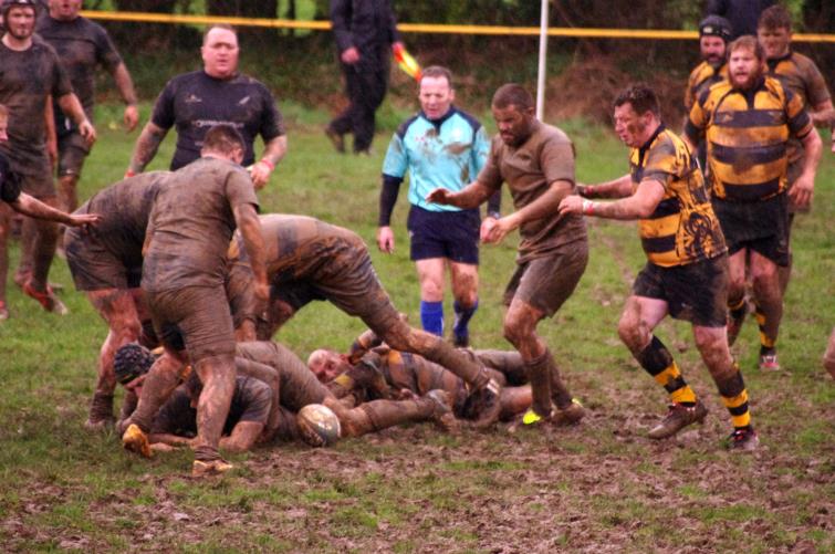 Llangwm and Neyland battle in the mud at Pill Parks