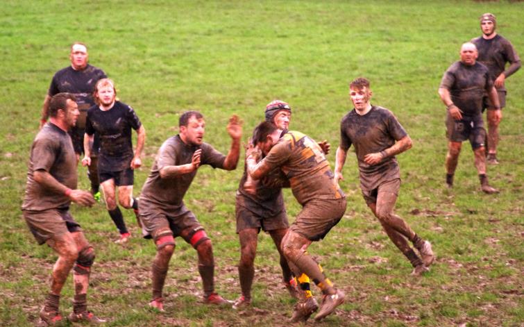 Wasps and Neyland plough through mud