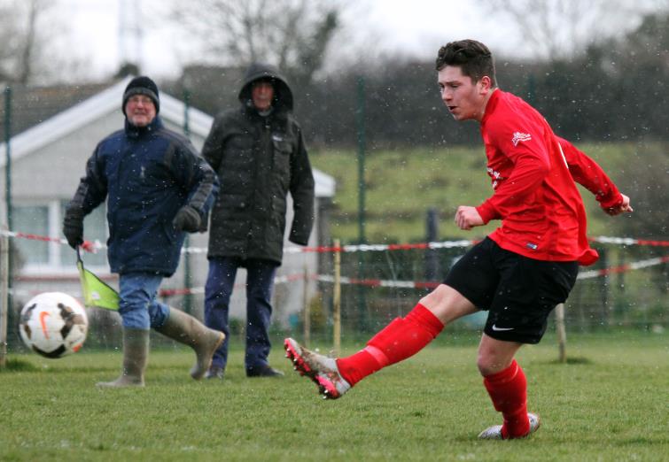 Scott Ferney scored a brilliant hat-trick for Carew Picture by Susan McKehon