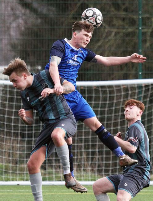 Heads you win - Kilgetty clearly win this header against Tish