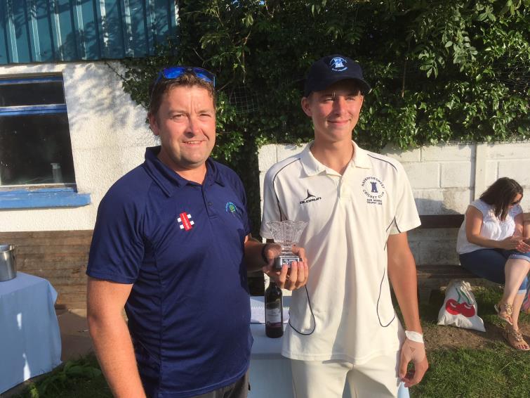 Huw Simkins with man of match William Phillips