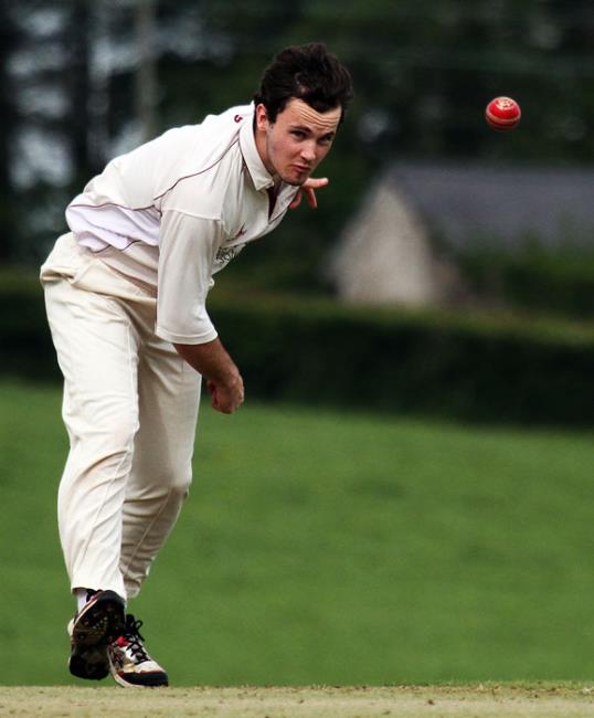 Tom Arthur who took 5 for 32 for Cresselly against Lawrenny in a 12 over spell