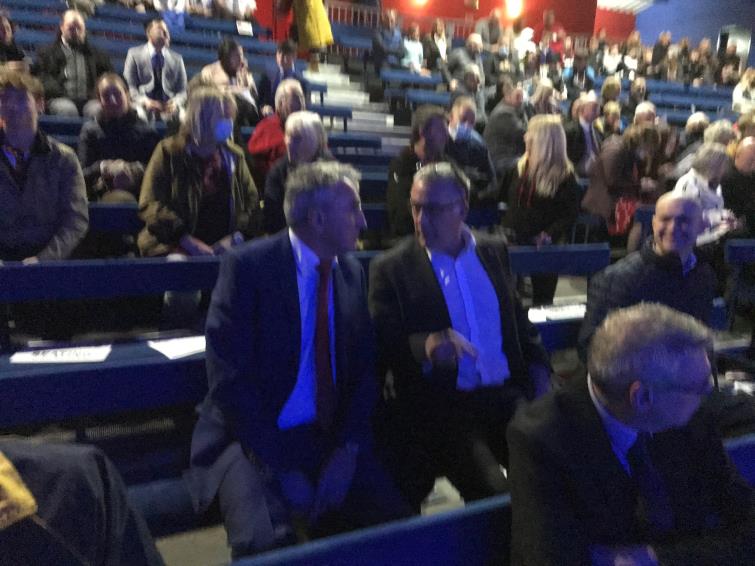 Geoff Williams (former head of BBC Sport) and Geraint John (WRU Community Officer) at the Sport Pembrokeshire Awards