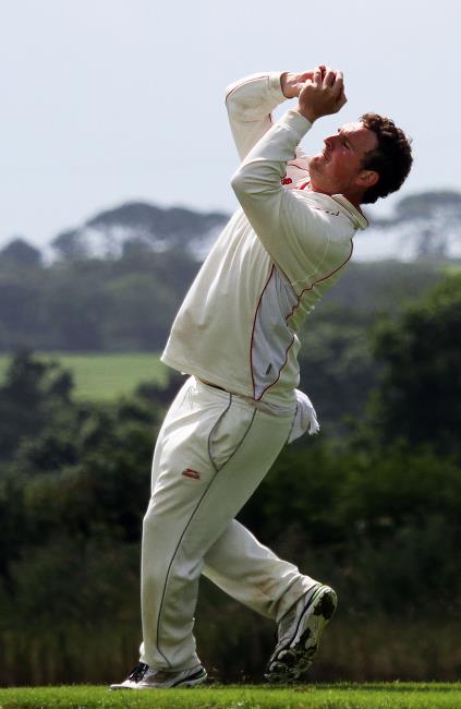 Rhys Davies takes a catch
