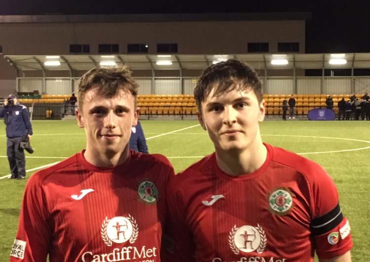 Proud night for Haverfordwest County players Jack Wilson and Alaric Jones who both featured  for Welsh Schools U18s in their Centenary Shield win against England U18s