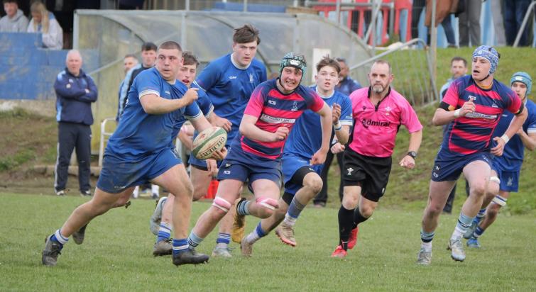 Iori Curtis on the burst for Haverfordwest