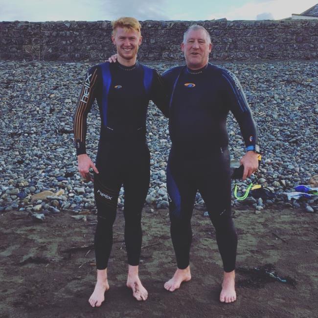 Ieuan Cooke training at the beach