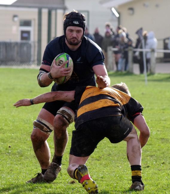 Iestyn Evans on a strong charge for Neyland