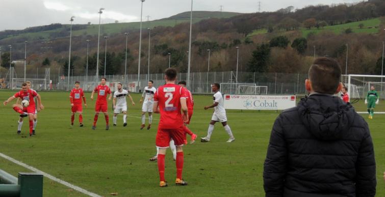 Joe Leahy holds the ball up well