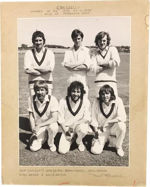 John with twin brothers Nigel and Doffo in a team that won the Pem Dock six a side competition