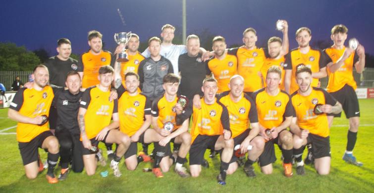 Division 2 Cup winners Johnston celebrate