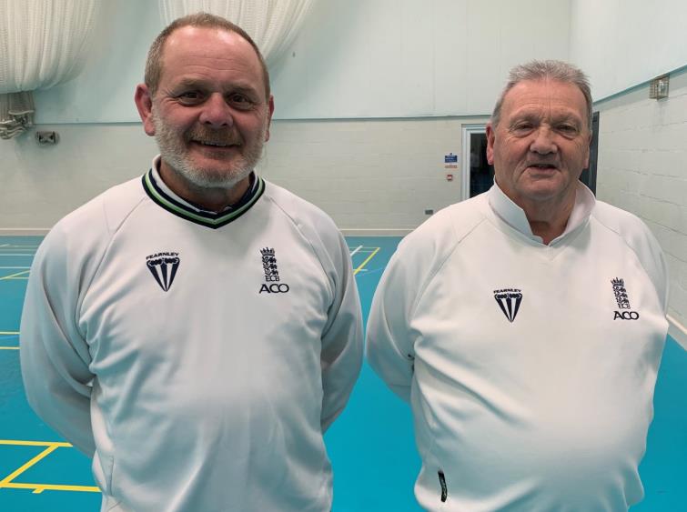 Jonathan Willington - umpiring the indoor cricket with Chris Stapleton