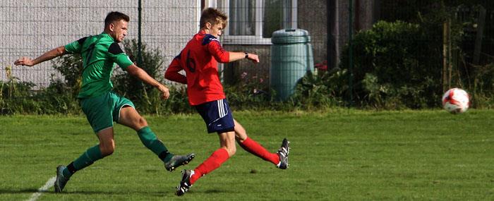 Jonny Horgan fires home to score a fourth goal for  Goodwick