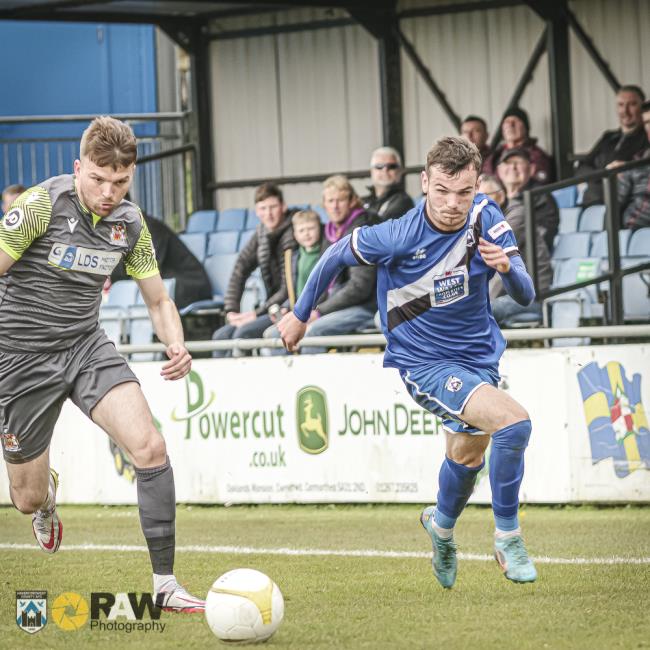 Two-goal hero Jordan Davies on the break