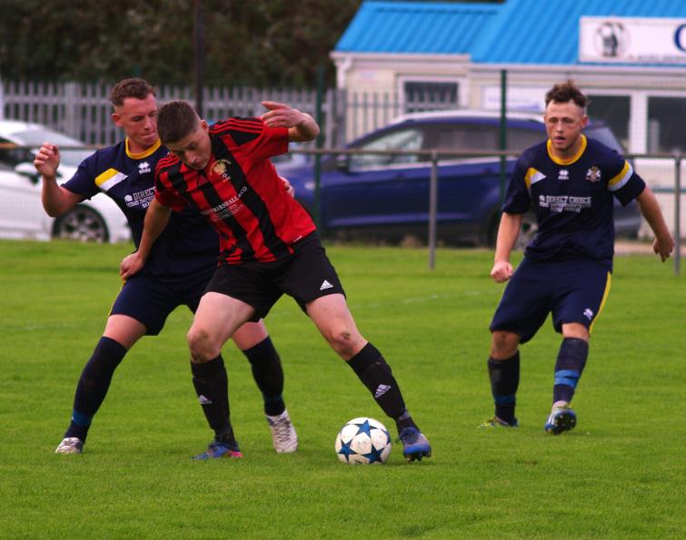Goodwick United striker Jordan Griffiths scored a penalty