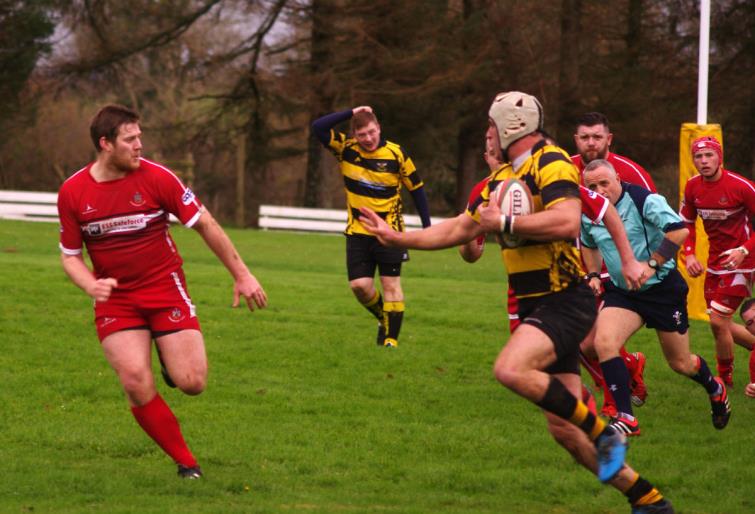 Josh Hicks runs strongly for Llangwm
