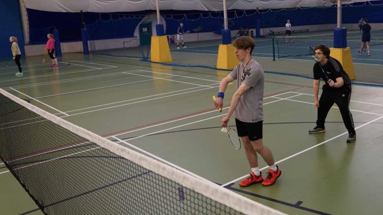 Josh and Ki in doubles action