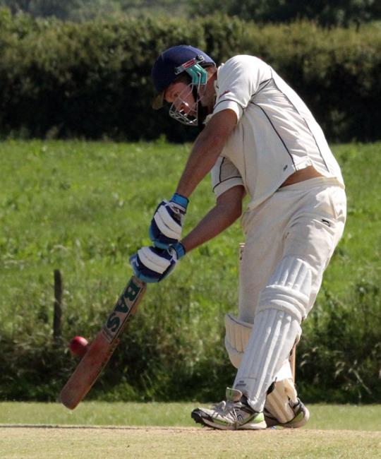 Jack Scriven hits a boundary for Haverfordwest