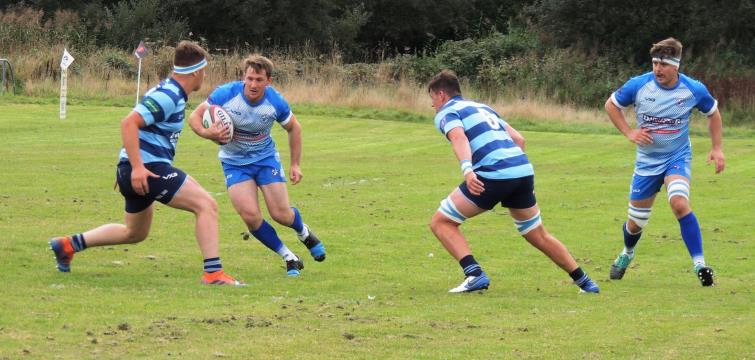 James Griffiths makes a break . . .