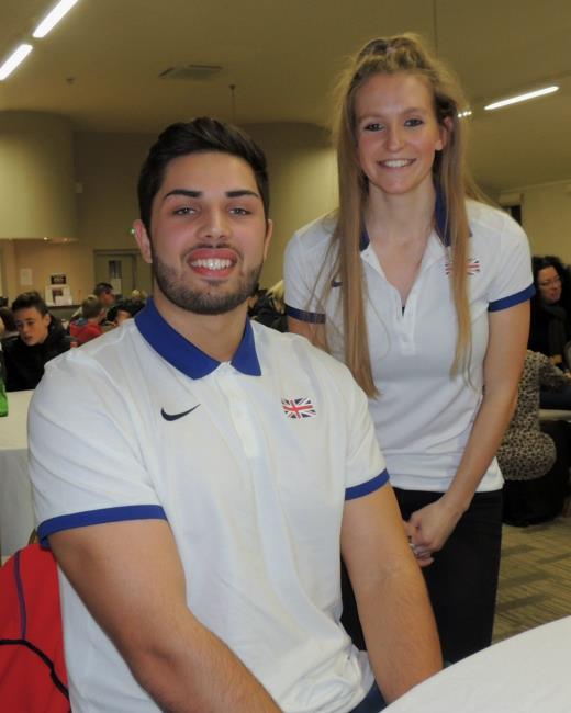 Heather with another top athlete in James Tomlinson