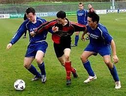 Jamie Callan and Ben Nicholas defending strongly