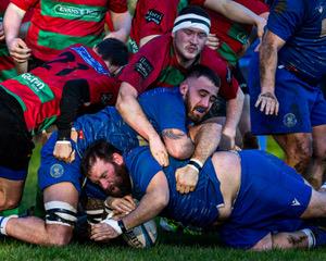 Jamie Zambas scores The Blues first try (Mike Halligan)
