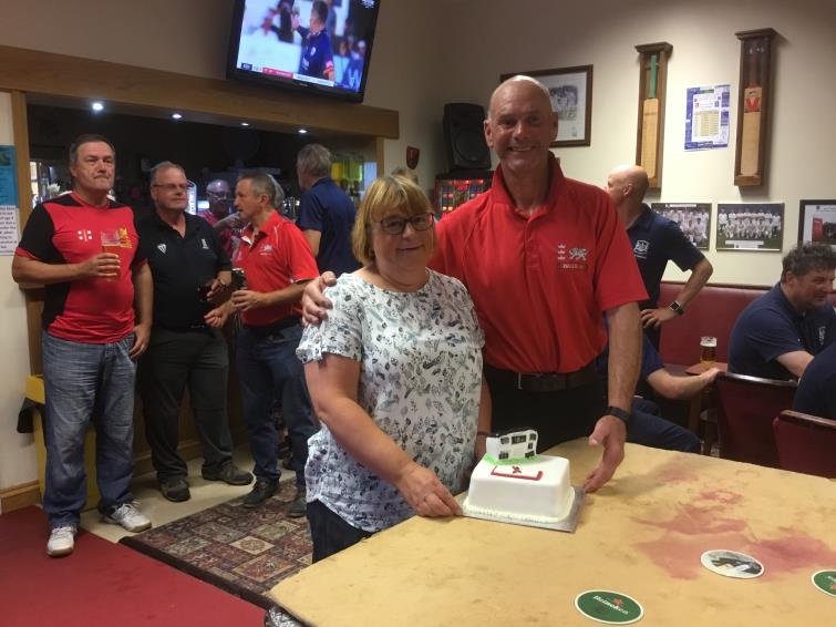 Janice and Paul Webb with cake