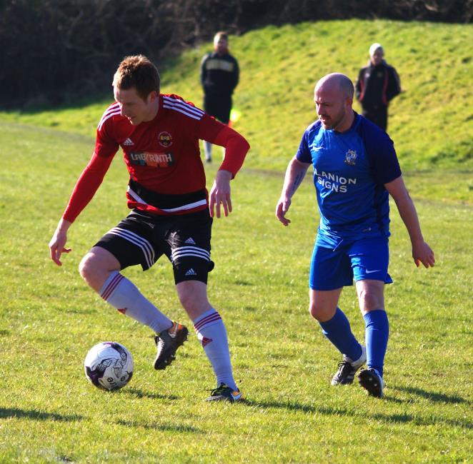 Jason Griffiths scored twice in Clarbys defeat at home against The Swifts