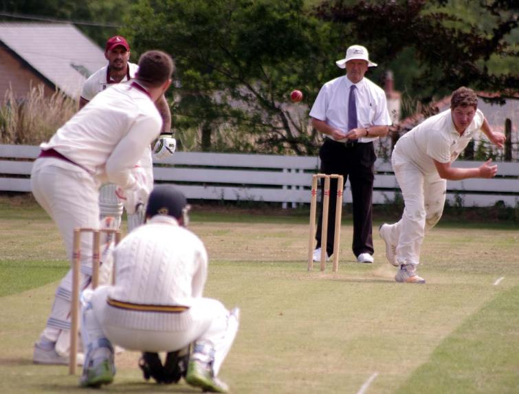 Llangwm skipper Ollie Davies took two wickets