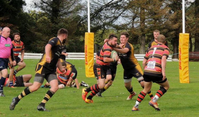 Good defence from Llangwms Ollie Davies