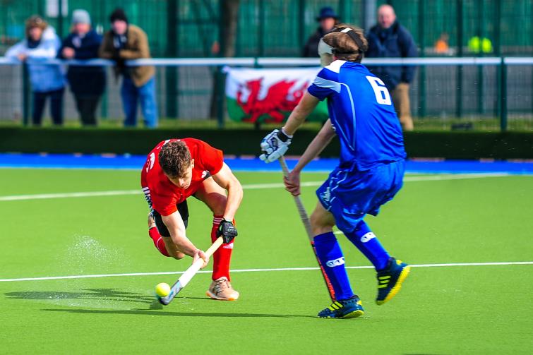 Ollie has a shot at goal