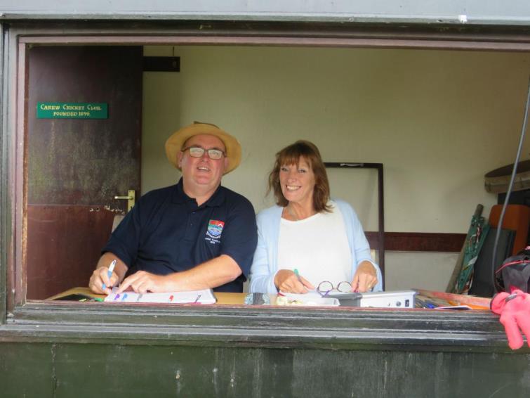Scorers Julie Davies and Rob Benjamin