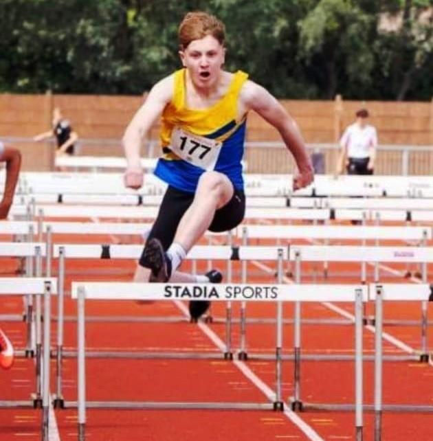 Oscar showing his athletics prowess