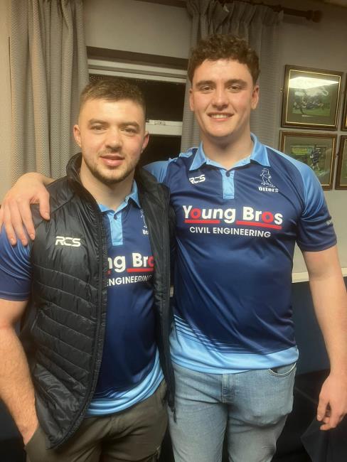 Otters try scorers Josh Hamer and Hedd Nicholas (Steve Thomas)