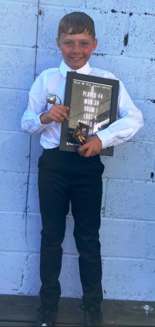 Owain with his Fishguard Sports trophy