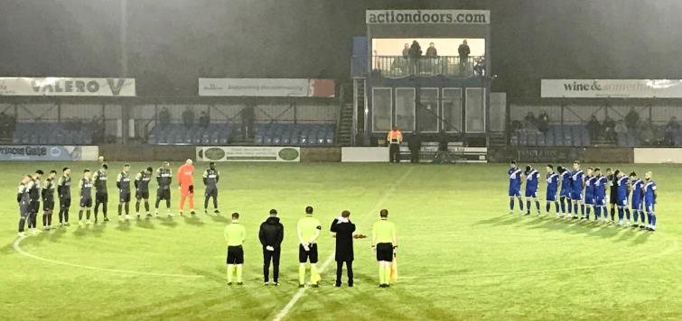 Both teams observe the last post played by Tom Jordan