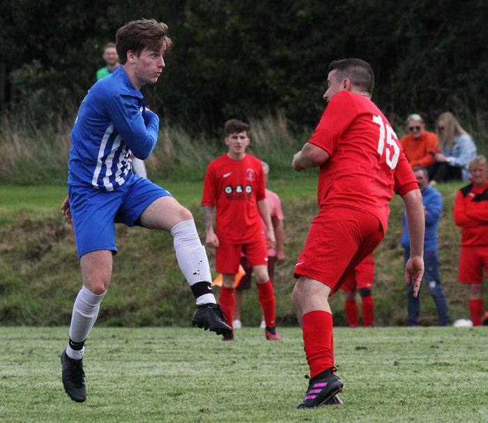 Lewis Driscoll opens the scoring for Narberth at Jesse Road