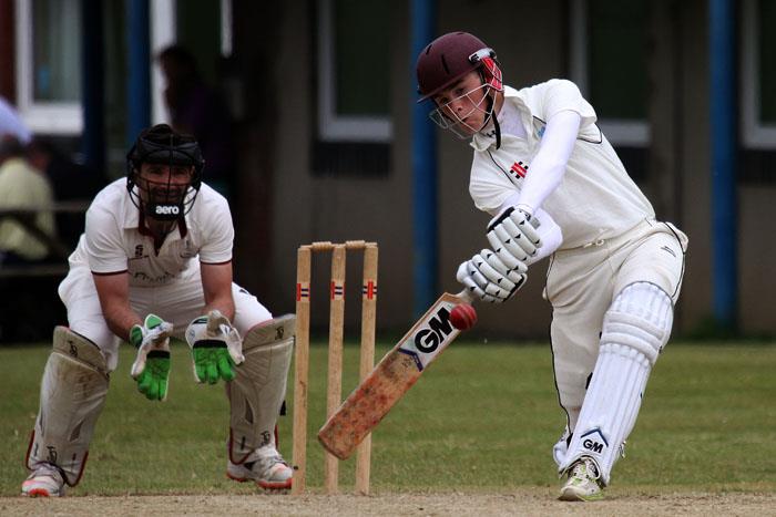 16 year old Lewis Hough batting for Narberth 