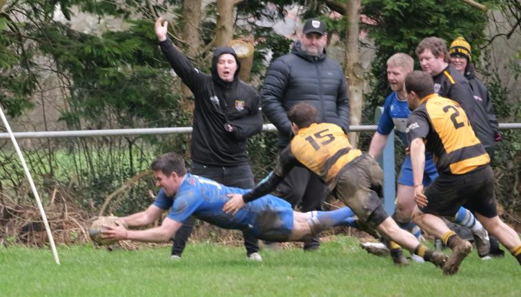 Lee Summons scores for Haverfordwest. Picture William John
