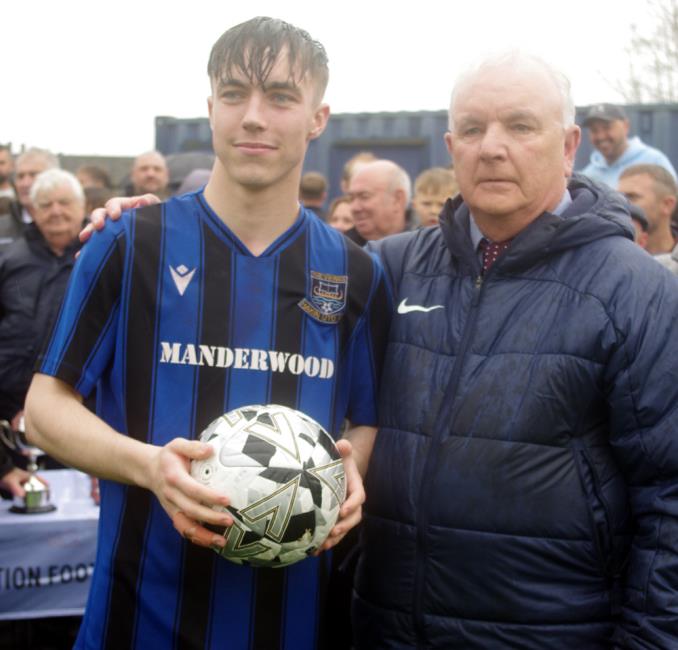 Man of the match Liam Parks with Daisy Picton representing Manderwood
