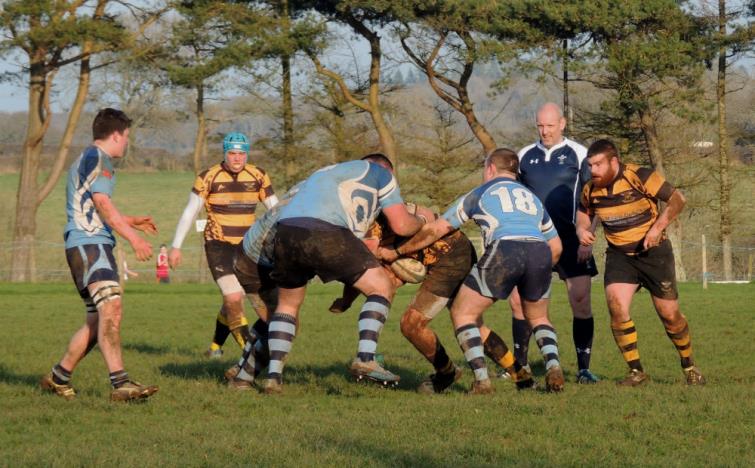 Llangwm try to set up a charge