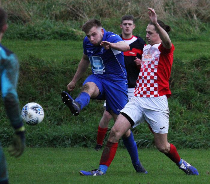 Narberth hat trick hero Lloyd Hughes. Picture by Susan McKehon